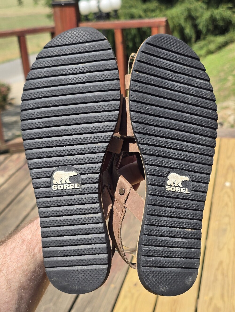 SOREL, Ella Criss Cross Toe Loop Sandal, Brown Leather, Sz 6.5 - Picture 10 of 10